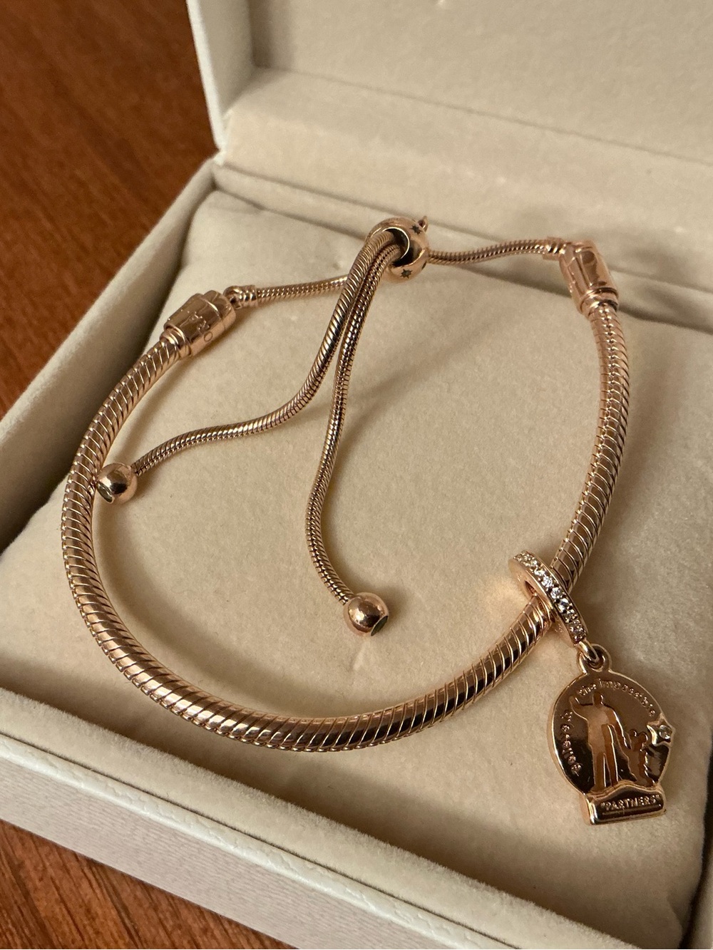 Disney Parks Pandora Rose Gold Charm Slider Bracelet and charms - Picture 2 of 8
